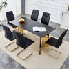 7-Piece Dining Set with Rectangular Table and 6 PU Armless Chairs - 2 of 4