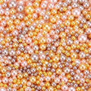 Unique Bargains Crafting Decorative Fillers No Hole Vase Faux Pearl 0.12-0.31inch 800 Pcs - 1 of 4