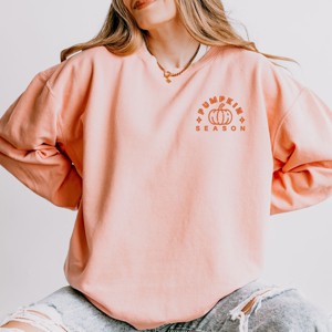 Simply Sage Market Embroidered Pumpkin Season Pumpkin Lightweight Garment Dyed Sweatshirt - 1 of 4