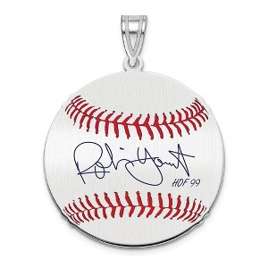 Black Bow Jewelry Sterling Silver Robin Yount Signature MD Enamel Baseball Pendant - 1 of 4
