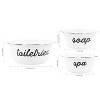 AuldHome Design Enamelware Spa Basin Set (Set of 3, White); White Rustic Farmhouse Decor Spa Bowls for Bathroom Storage and Home Decor - 3 of 4