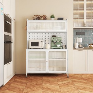 Bella Depot 64.06''W Tall Storage Kitchen Pantry Cabinet with Glass Doors & Adjustable Shelves - 1 of 4