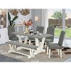 6-Piece Rectangle Natural Oak Finish Solid Wood Top Dining Table with 1-Bench, 4-Chairs with - 2 of 4