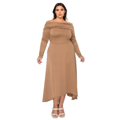 L I V D Women's Lyra Off Shoulder Maxi Dress