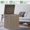 Infurnic Deck Boxes, Waterproof Outdoor Storage Box with Handle for Patio Furniture, Garden Tools, All Weather Use, Brown, 14.76"*14.76"*29.52" - 3 of 4