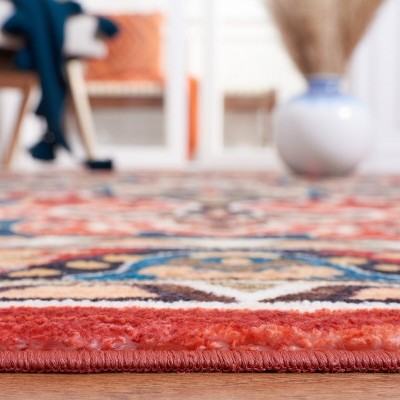 Riviera Black and Red Synthetic Runner Rug, 2'2" x 9'