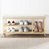 Garvee Entryway Shoe Storage Bench with Cushion, 3-Tier Shoe Rack with Foam Padded Seat, Bench for Bedroom end of Bed, for Living Room, Hallway, Gold - 2 of 4