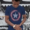 Mens Captain America Distressed Shield Navy T-Shirt - 2XLarge - 2 of 4
