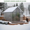 Outdoor 8x12 FT Greenhouse, Heavy Duty Polycarbonate Greenhouse, Greenhouse with Aluminum Frame and Roof Vent-Coolbibila - 4 of 4