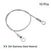 Unique Bargains Stainless Steel Lanyard Cable Eyelets Ended Security Wire Rope Silver 10 Pcs - 3 of 4