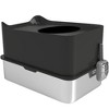 PawHut Stainless Steel Litter Box, High Sided Enclosed Cat Litter Box with Scoop, Top Entrance, Non-slip Pads, Anti-Leakage, Non-Sticky, Black - 4 of 4