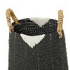 Set of 2 Banana Leaf Storage Baskets Black - Olivia & May: Bohemian Decorative Wicker for Shelves, Universal Placement - 4 of 4