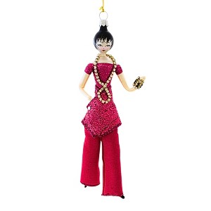 Italian Ornaments 7.0 Inch Boss In Fuchsia Fashion Italian Lady Tree Ornaments - 1 of 4