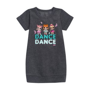 Girls' - LOL Surprise! - Dancing Dolls Dance Graphic Short Sleeve Fleece Dress - 1 of 3