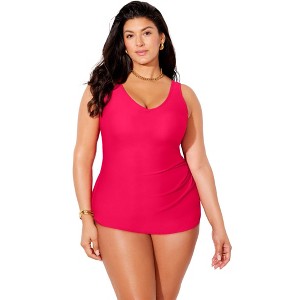 Swimsuits for All Sarong Front One Piece Swimsuit (Plus Sizes Available) - 1 of 4