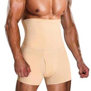 NEBILITY Men Tummy Control Shorts High Waist Slimming Underwear Body Shaper Seamless Belly Girdle Boxer Briefs - 1 of 4