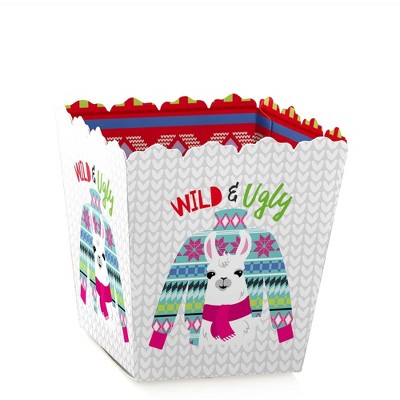 Big Dot of Happiness Wild and Ugly Sweater Party - Party Mini Favor Boxes - Holiday and Christmas Animals Party Treat Candy Boxes - Set of 12