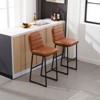 CuisinSmart 2pcs High Bar Stool Chairs with Metal Legs & Back PU Leather Upholstered, 265lbs Max Weight Capacity for Kitchen Island Bar - 3 of 4