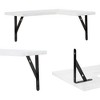 Unique Bargains Bathroom Bedroom Kitchen Wall Mounted Wood Floating Shelves 15.7" x 11.4" 2 Pcs - 2 of 4