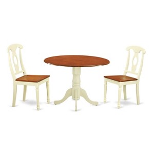 Tuscan Kitchen Table Set - 3 Piece Dining Set - Asian Hardwood Table & Chairs - 1 of 4