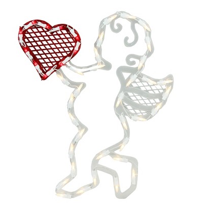 Impact Innovations 17" Lighted Valentine's Day Cupid Heart Window Silhouette Decoration