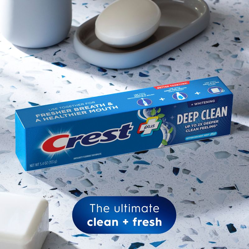 Crest + Deep Clean Complete Whitening Toothpaste Effervescent Mint - 5.4oz, 5 of 10