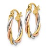 Black Bow Jewelry 2.5mm, 14k Tri-Color Gold Twisted Hoops, 15mm (9/16 Inch) - 2 of 4