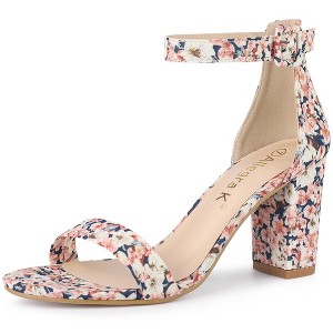 Allegra K Women's High Heels Ankle Strap Chunky Sandals - 1 of 4