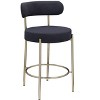 Kumasinova Counter Height Stools Set of 2,26" Boucle Upholstered Barstools with Metal Legs and Footrest,Low Back Chairs for Kitchen Island - 3 of 4