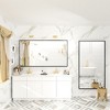 Apmir H Rectangular High-Strength Tempered Glass and Aluminum Alloy Framed French Cleat Mounted Wall Decor Bathroom Vanity Mirror in Matte Black - 3 of 4