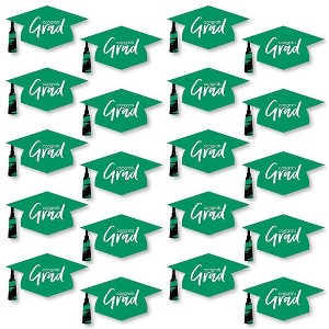 Big Dot of Happiness Green Graduation Hat Decorations - DIY Large Party Essentials - 20 Count - 1 of 4