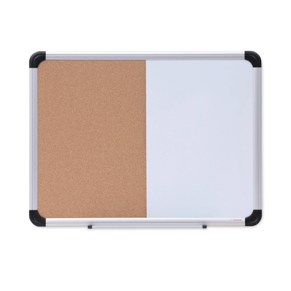 UPC 087547437421 product image for Universal Cork/Dry Erase Board, Melamine, 24 x 18, Black/Gray Aluminum/Plastic F | upcitemdb.com