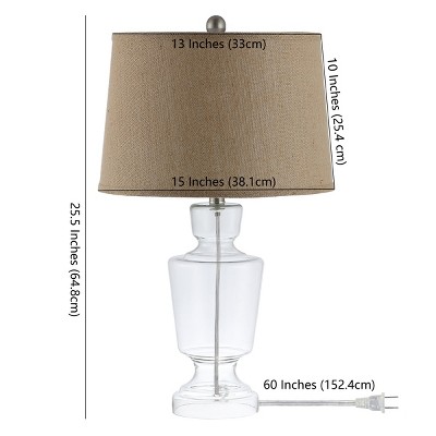 Amby Clear Glass Table Lamp Set with White Shade