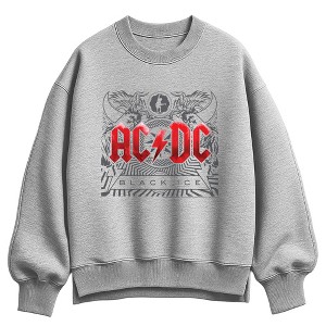 Women's - ACDC - Black Ice Oversized Fleece Crew Sweatshirt : Target