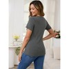 INSPIRE CHIC Women's Ribbed Knit Short Sleeve Nursing Shirts Crossover Maternity Breastfeeding Tops - 4 of 4