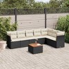 vidaXL 8 Piece Patio Sofa Set with Cushions - Black and Cream - 2 of 4