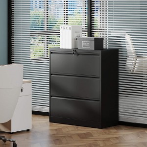 ORRD 3-Drawer File Cabinet with Lock – Heavy-Duty Metal Lateral Filing Cabinet for Home Office, Letter/Legal Storage, Easy Assembly - 1 of 4
