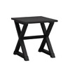 Angel Sar Square Accent Table, Black Veneer End Table with Trestle Base, Small Nightstand for Living Room Bedroom, Easy Assembly Side Table - 2 of 4