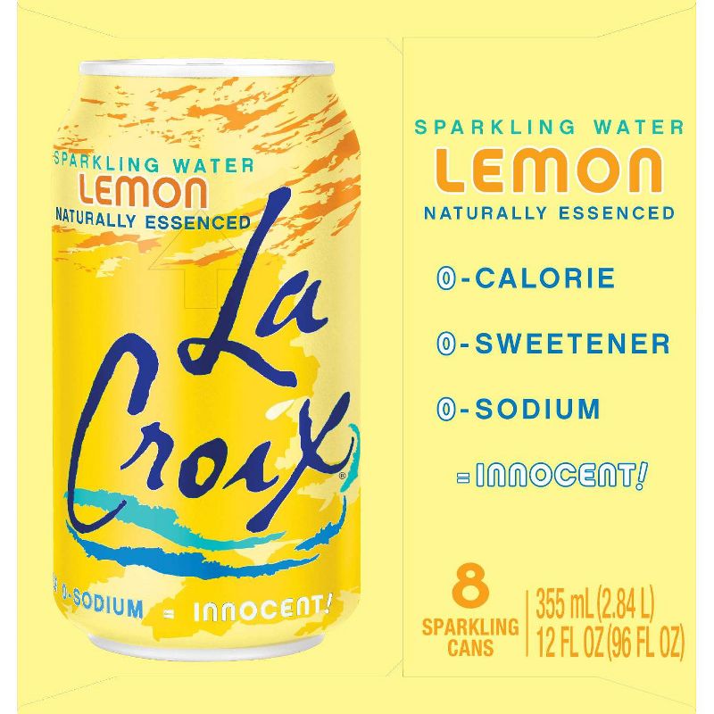 LaCroix Sparkling Water Lemon - 8pk/12 fl oz Cans, 5 of 12