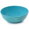 Gibson 12 Piece Leafy FLoral Melamine Dinnerware Set in Turquoise - 3 of 4