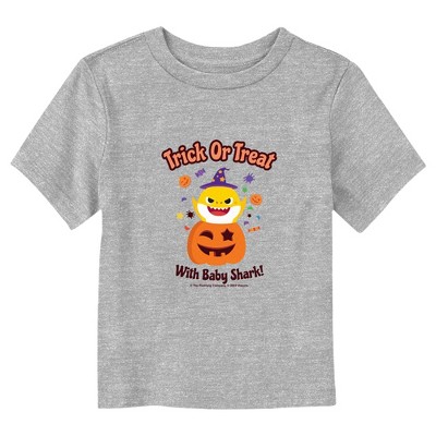Image of Toddler's Baby Shark Trick or Treat With Baby Shark  T-Shirt - Athletic Heather - 2T