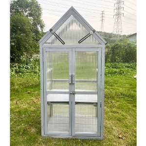 Mini Greenhouse Kit - Outdoor Small Green House, Wood, Plant Stand for Indoor Garden & Patio Balcony Apartments Porch Terrace Outsid Accessories - 1 of 4
