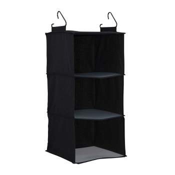 Household Essentials 3 Shelf Hanging Organizer Black Linen