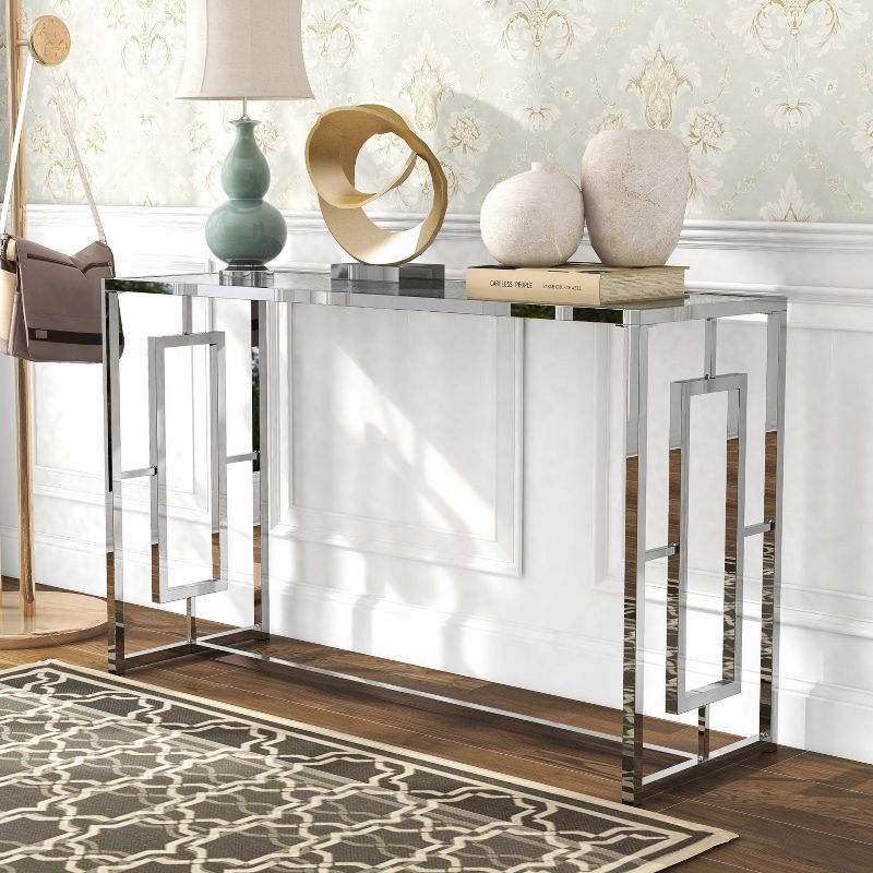 Marcha Glam Rectangle Sofa Table Chrome - HOMES: Inside + Out, 3 of 9