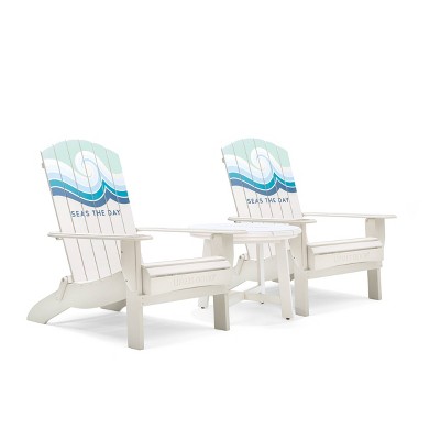 Adirondack 3pc Folding Chairs & Side Table Cream - Life is Good