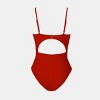 Women's Cutout Shirring One Piece Swimsuit -Cupshe - 3 of 4