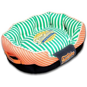 Touchdog Neutral-Striped Rectangular Rounded Designer Dog Bed - 1 of 2