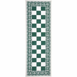 Runner Rug, Washable Checkered Christmas Carpet, Soft Low Pile Non-Slip Rug for Kitchen, Entryway or Hallway Decor - 1 of 4