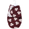 Hudson Baby Infant Girl Plush Faux Fur Swaddle Wrap, Burgundy Floral, 0-3 Months - 2 of 2