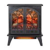 24" Freestanding Electric Fireplace Stove - 3D Infrared Flame Effect w/ Remote Control, Overheat Protection & 5100 BTU Heater (Black) - 3 of 4